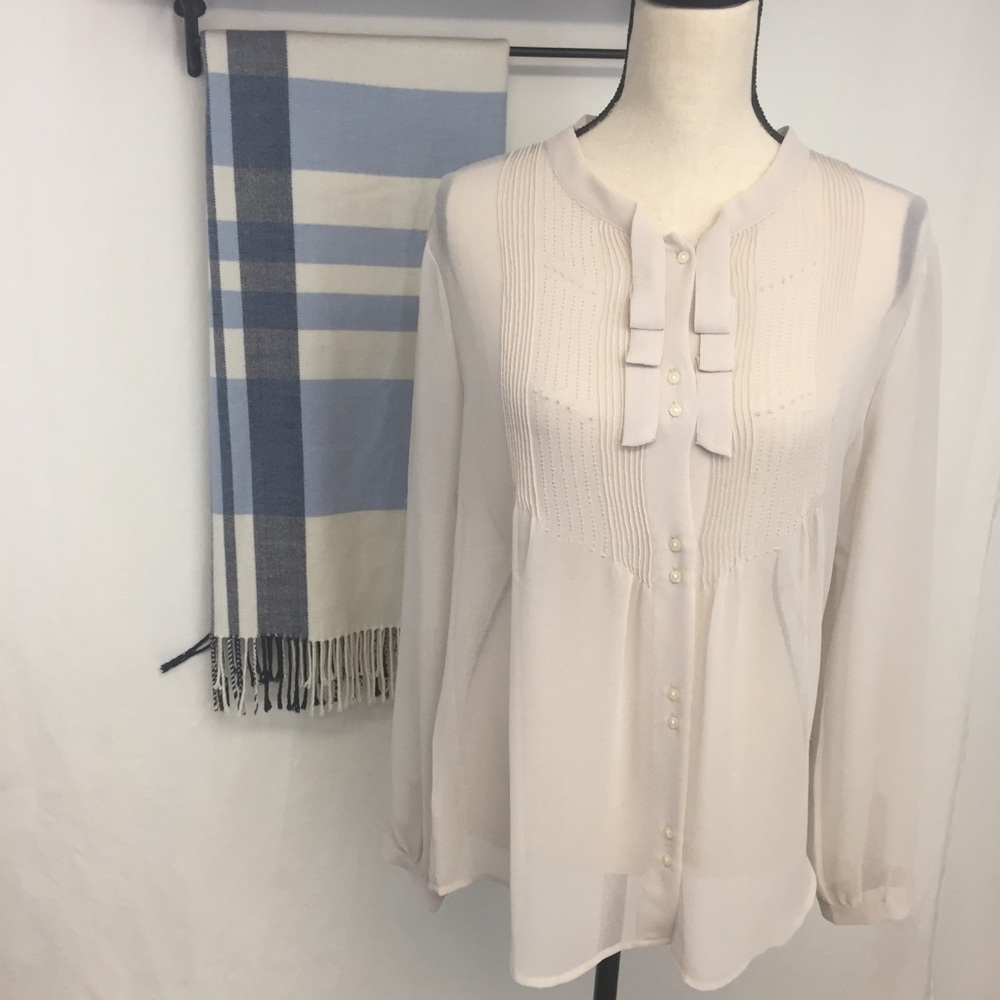 GAP Ivory Sheer Blouse, Size 8